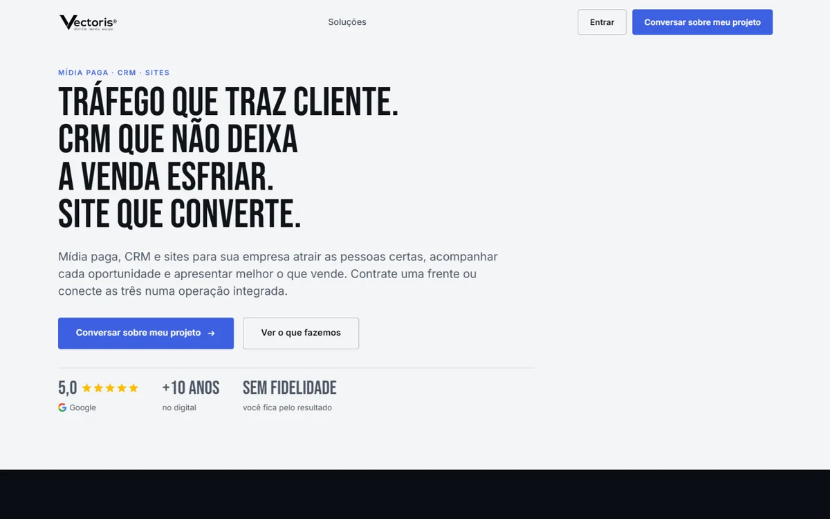 Site feito pela Vectoris