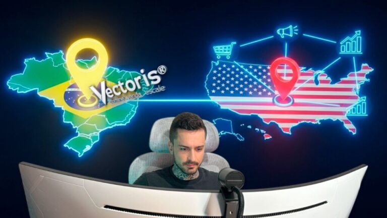 “Equipe da agência de tráfego Vectoris gerenciando campanhas digitais para aumentar o alcance e as conversões de clientes